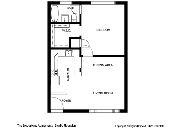 Broadstone Apartment 1 Bedroom Floorplan