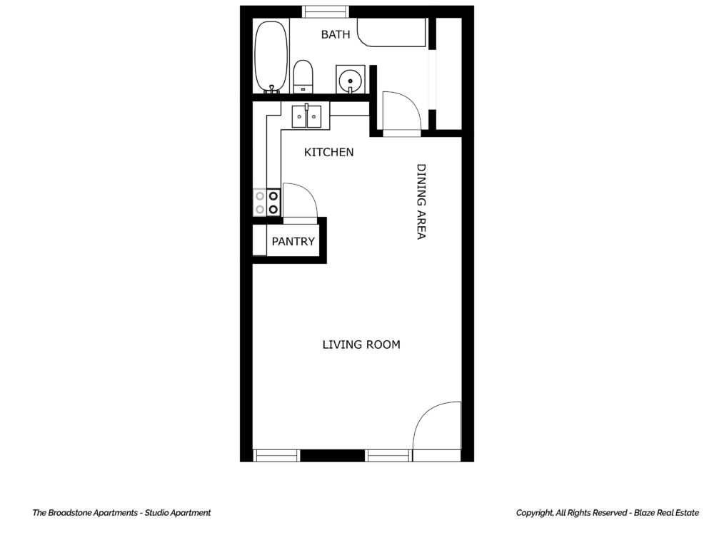 Broadstone Apartments Studio Floorplan